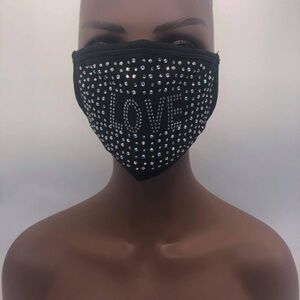 Fashion Rhinestone Love Bling Face Mask